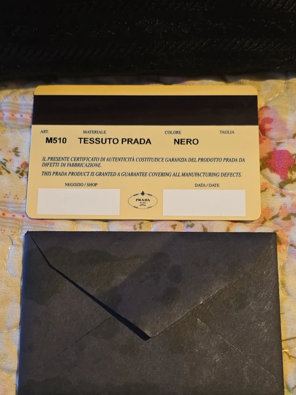 *SALE* Authentic Vintage PRADA M510 Tessuto Nylon Tri-Fold Wallet Black W/ Card